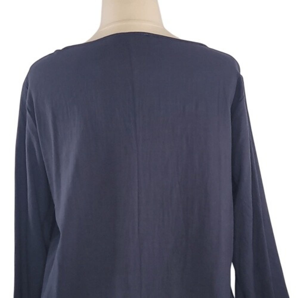 Zanzea Navy‎ Blue with Contrasting Colors Maxi Dress - Picture 8 of 13
